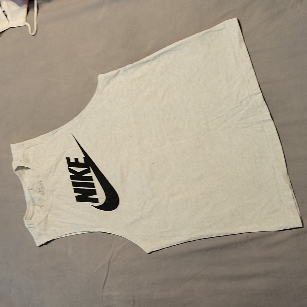 Womens Nike Muscle Tank Light Oatmal Heather Grey Small